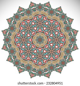 Mandala. Round Ornament Pattern. Vintage decorative elements. Hand drawn background. Islam, Arabic, Indian, ottoman motifs.