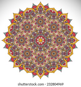 Mandala. Round Ornament Pattern. Vintage decorative elements. Hand drawn background. Islam, Arabic, Indian, ottoman motifs.