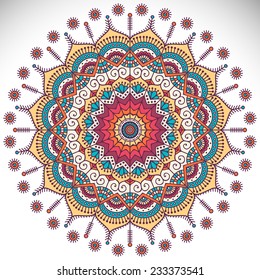 Mandala. Round Ornament Pattern. Vintage decorative elements. Hand drawn background. Islam, Arabic, Indian, ottoman motifs.