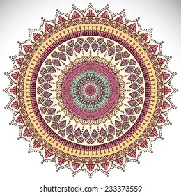 Mandala. Round Ornament Pattern. Vintage decorative elements. Hand drawn background. Islam, Arabic, Indian, ottoman motifs.