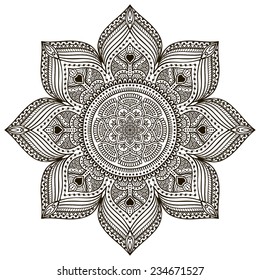 Mandala. Round Ornament Pattern. Vintage decorative elements. Hand drawn background. Islam, Arabic, Indian, ottoman motifs.