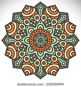 Mandala. Round Ornament Pattern. Vintage decorative elements. Hand drawn background. Islam, Arabic, Indian, ottoman motifs.