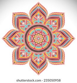 Mandala. Round Ornament Pattern. Vintage decorative elements. Hand drawn background. Islam, Arabic, Indian, ottoman motifs.