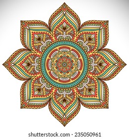 Mandala. Round Ornament Pattern. Vintage decorative elements. Hand drawn background. Islam, Arabic, Indian, ottoman motifs.