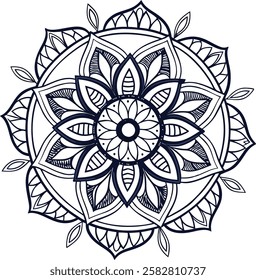 Mandala. Round Ornament Pattern. Vintage decorative elements. Hand drawn background