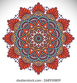 Mandala. Round Ornament Pattern. Vintage decorative elements. Hand drawn background. Islam, Arabic, Indian, ottoman motifs.