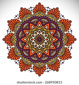 Mandala. Round Ornament Pattern. Vintage decorative elements. Hand drawn background. Islam, Arabic, Indian, ottoman motifs.
