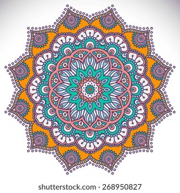 Mandala. Round Ornament Pattern. Vintage decorative elements. Hand drawn background. Islam, Arabic, Indian, ottoman motifs.