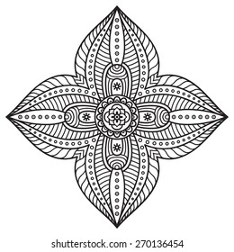Mandala. Round Ornament Pattern. Vintage decorative elements. Hand drawn background. Islam, Arabic, Indian, ottoman motifs.