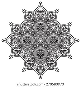 Mandala. Round Ornament Pattern. Vintage decorative elements. Hand drawn background. Islam, Arabic, Indian, ottoman motifs.