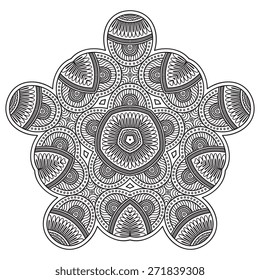 Mandala. Round Ornament Pattern. Vintage decorative elements. Hand drawn background. Islam, Arabic, Indian, ottoman motifs.