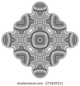 Mandala. Round Ornament Pattern. Vintage decorative elements. Hand drawn background. Islam, Arabic, Indian, ottoman motifs.