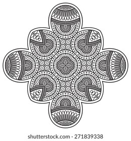 Mandala. Round Ornament Pattern. Vintage decorative elements. Hand drawn background. Islam, Arabic, Indian, ottoman motifs.
