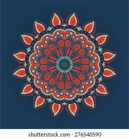 Mandala. Round Ornament Pattern. Vintage decorative elements. Hand drawn background. Islam, Arabic, Indian ornament.