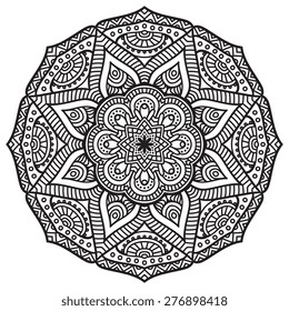 Mandala. Round Ornament Pattern. Vintage decorative elements. Hand drawn background. Islam, Arabic, Indian, ottoman motifs.