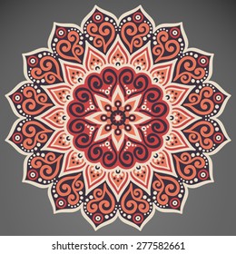 Mandala. Round Ornament Pattern. Vintage decorative elements. Hand drawn background. Islam, Arabic, Indian, ottoman motifs.