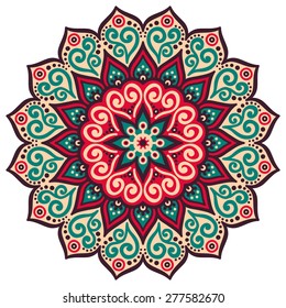 Mandala. Round Ornament Pattern. Vintage decorative elements. Hand drawn background. Islam, Arabic, Indian, ottoman motifs.