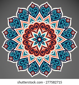 Mandala. Round Ornament Pattern. Vintage decorative elements. Hand drawn background. Islam, Arabic, Indian, ottoman motifs.