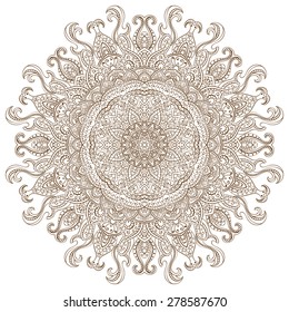 Mandala. Round Ornament Pattern. Vintage decorative elements. Hand drawn background. Islam, Arabic, Indian ornament.