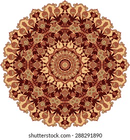 Mandala. Round Ornament Pattern. Vintage decorative elements.  Islam, Arabic, Indian, ottoman motifs.