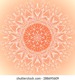 Mandala. Round Ornament Pattern. Vintage decorative elements. Hand drawn background. Islam, Arabic, Indian, ottoman motifs. Beautiful vintage ornament can be used as a greeting card