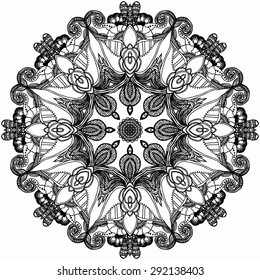 Mandala. Round Ornament Pattern. Vintage decorative elements. Hand drawn background. Islam, Arabic, Indian, ottoman motifs. Beautiful vintage ornament can be used as a greeting card