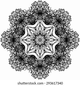 Mandala. Round Ornament Pattern. Vintage decorative elements. Hand drawn background. Islam, Arabic, Indian, ottoman motifs. Beautiful vintage ornament can be used as a greeting card