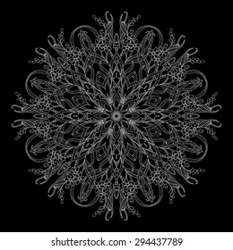 Mandala. Round Ornament Pattern. Vintage decorative elements. Hand drawn background. Islam, Arabic, Indian, ottoman motifs. Blackboard