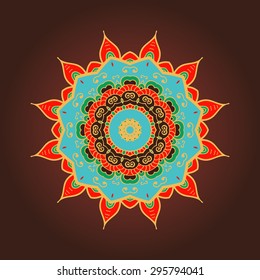 Mandala. Round Ornament Pattern. Vintage decorative elements. Hand drawn background. Islam, Arabic, Indian ornament.
