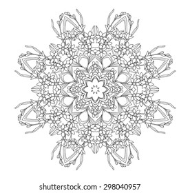Mandala. Round Ornament Pattern. Vintage decorative elements. Hand drawn background. Islam, Arabic, Indian, ottoman motifs. Zendala