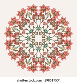 Mandala. Round Ornament Pattern. Vintage decorative elements. Hand drawn background. Islam, Arabic, Indian, ottoman motifs.