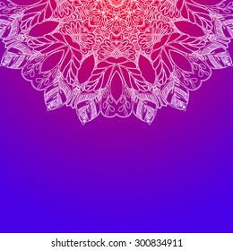 Mandala. Round Ornament Pattern. Vintage decorative elements. Hand drawn background. Islam, Arabic, Indian, ottoman motifs. Beautiful vintage ornament can be used as a greeting card