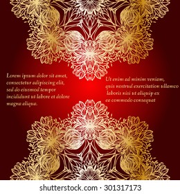 Mandala. Round Ornament Pattern. Vintage decorative elements. Hand drawn background. Islam, Arabic, Indian, ottoman motifs. Beautiful vintage ornament can be used as a greeting card