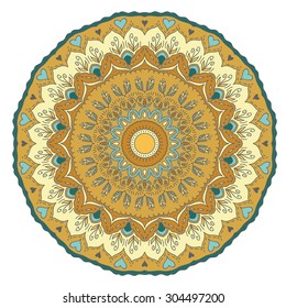 Mandala. Round Ornament Pattern. Vintage decorative elements. Hand drawn background. Islam, Arabic, Indian, ottoman motifs.