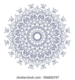 Mandala. Round Ornament Pattern. Vintage decorative elements. Hand drawn background. Islam, Arabic, Indian motifs.