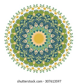 Mandala. Round Ornament Pattern. Vintage decorative elements. Hand drawn background. Islam, Arabic, Indian motifs.
