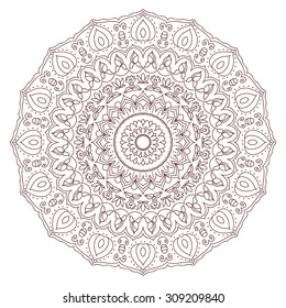 Mandala. Round Ornament Pattern. Vintage decorative elements. Hand drawn background. Islam, Arabic, Indian motifs.