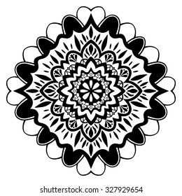 Mandala. Round Ornament Pattern. Vintage decorative elements Hand drawn background.