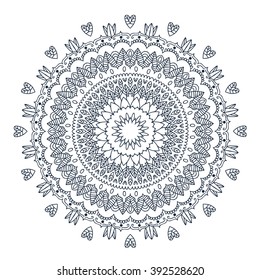 Mandala. Round Ornament Pattern. Vintage decorative elements. Hand drawn background. Islam, Arabic, Indian motifs.
