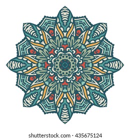 Mandala Round Ornament Pattern. Vintage decorative element. Hand drawn design