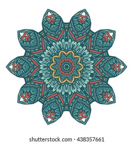 Mandala Round Ornament Pattern. Vintage decorative element. Hand drawn design