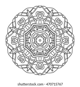 Mandala. Round Ornament Pattern. Vintage decorative elements. Hand drawn background. Islam, Arabic, Indian, ottoman motifs.