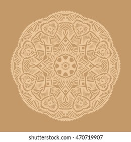Mandala. Round Ornament Pattern. Vintage decorative elements. Hand drawn background. Islam, Arabic, Indian, ottoman motifs.