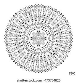 Mandala. Round Ornament Pattern. Vintage decorative elements. Hand drawn background. Vector illustration. 