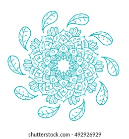 Mandala. Round Ornament Pattern. Vintage decorative elements. Hand drawn background. Islam, Arabic, Indian motifs.
