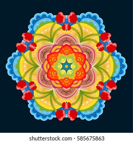 Mandala. Round Ornament Pattern. Vintage decorative elements. Hand drawn background.