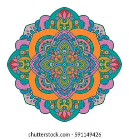 Mandala. Round Ornament Pattern. Vintage decorative elements. Hand drawn background.