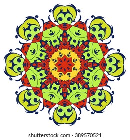 Mandala. Round Ornament Pattern.Geometric circle element made in vector.