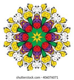 Mandala. Round Ornament Pattern.Geometric circle element made in vector.