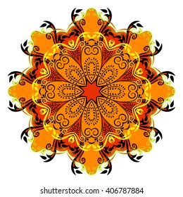 Mandala. Round Ornament Pattern.Geometric circle element made in vector.